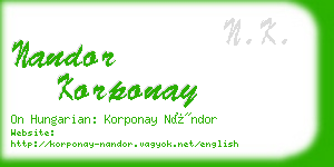 nandor korponay business card